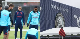 Filipe Luís e jogadores em treino do Flamengo nos EUA