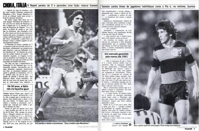 Flamengo goleia o Napoli por 5x0 em 1981