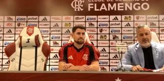 Jorginho e Jose Boto em sua apresentação ao Flamengo