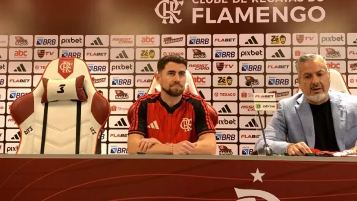 Jorginho e Jose Boto em sua apresentação ao Flamengo