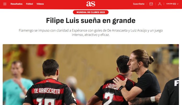 Jornal As fala da vitória do Flamengo sobre o Espérance