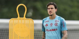 Pedro em treino do Flamengo nos EUA