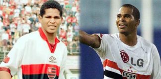 Aloísio Chulapa em campo pelo Flamengo e pelo São Paulo