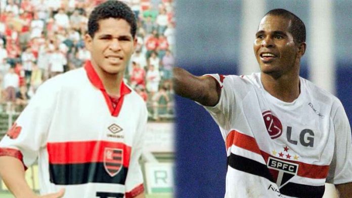 Aloísio Chulapa em campo pelo Flamengo e pelo São Paulo