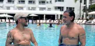 Arrascaeta e seu empresário Daniel Fonseca