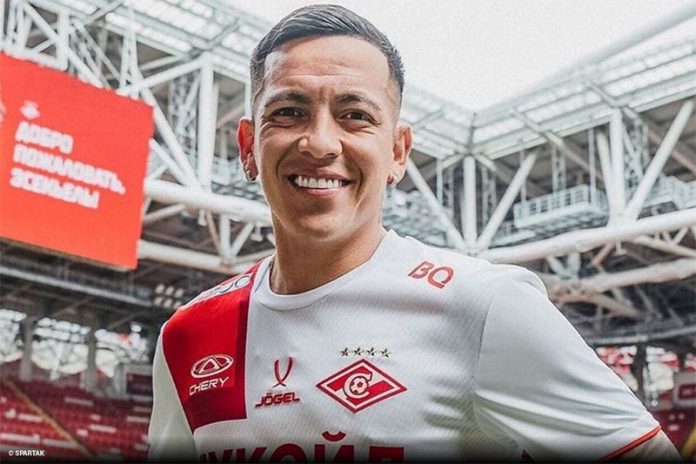 Esequiel Barco em campo pelo Spartak Moscou