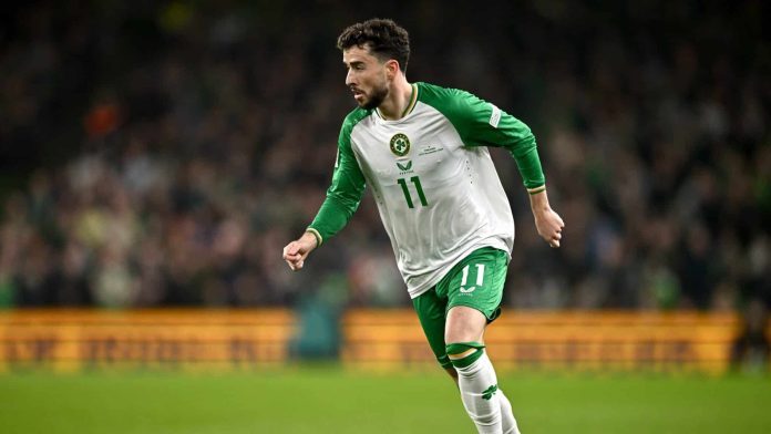 Michael Johnston, em campo pela Irlanda