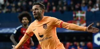 Saúl Ñíguez em campo pelo Atlético de Madrid