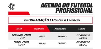Programação do Flamengo de 11 a 17 de agosto de 2025