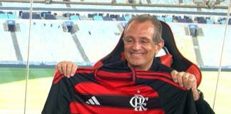 BAP presidente do Flamengo, no lançamento do patrocínio da Betano
