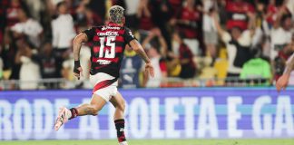 Carrascal comemora o gol da vitória do Flamengo sobre o Racing - FOTO: Gilvan de Souza / Flamengo