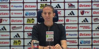 Filipe Luís em entrevista após vitória do Flamengo sobre o Palmeiras