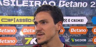 Pedro em entrevista após vitória do Flamengo sobre o Botafogo