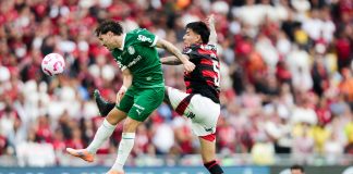 Pulgar em campo na vitória do Flamengo sobre o Palmeiras - FOTO: Gilvan de Souza / Flamengo