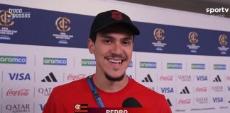 Pedro em entrevista após vitória do Flamengo sobre o Pyramids