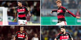 Alex Sandro, Léo Pereira, Danilo e Lucas Paquetá