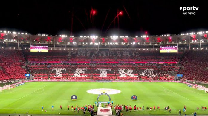 Torcida-Flamengo-Mosaico-Maracana-Palmeiras-230526 Nação Rubro-Negra fez um lindo mosaico na entrada do time em campo