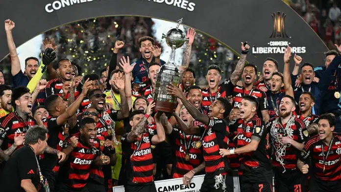 Flamengo comemorando o título do Campeonato Libertadores da América 2025