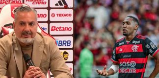 José Boto (diretor) e Lorran, jogador da base do Flamengo