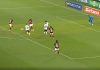 Carrascal chuta pra marcar o 3º gol do Flamengo sobre o Botafogo no Maracanã