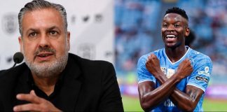 Boto, diretor do Flamengo e Luiz Henrique jogador do Zenit