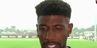 Emerson Royal, jogador do Flamengo, em entrevista hoje (27), no Ninho do Urubu. Foto: Reprodução/Flamengo Tv