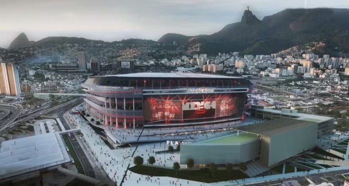 Imagem do projeto do estádio do Flamengo — Foto: Reprodução / Foto do GE