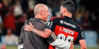 Léo Jardim, técnico do Flamengo e Paquetá, jogador do Flamengo