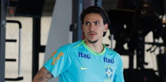 Pedro, atacante do Flamengo, pela Seleção Brasileira