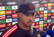 Bruno Henrique em entrevista após eliminação do Flamengo na Libertadores