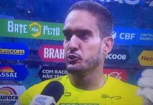 Goleiro Ronaldo em entrevista após derrota do Bahia para o Flamengo em Salvador