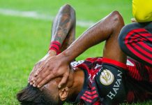 Bruno Henrique em campo pelo Flamengo