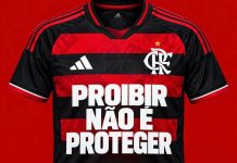 Espaço da Betano na camisa do Flamengo terá mensagem de protesto nesta quinta-feira. Foto: Instagram / futebol_info0