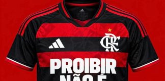 Espaço da Betano na camisa do Flamengo terá mensagem de protesto nesta quinta-feira. Foto: Instagram / futebol_info0