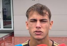 Joaquín Freitas, dando entrevista hoje (01), pede concentração ao Flamengo para enfrentar o Estudiantes
