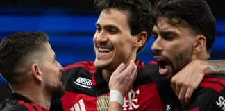 Jorginho, Pedro e Paquetá, jogadores do Flamengo