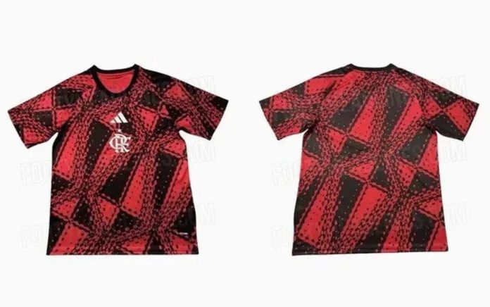 manto-pre-jogo-flamengo-2027 Camisa que vazou de pré-jogo com estampa geométrica da próxima temporada